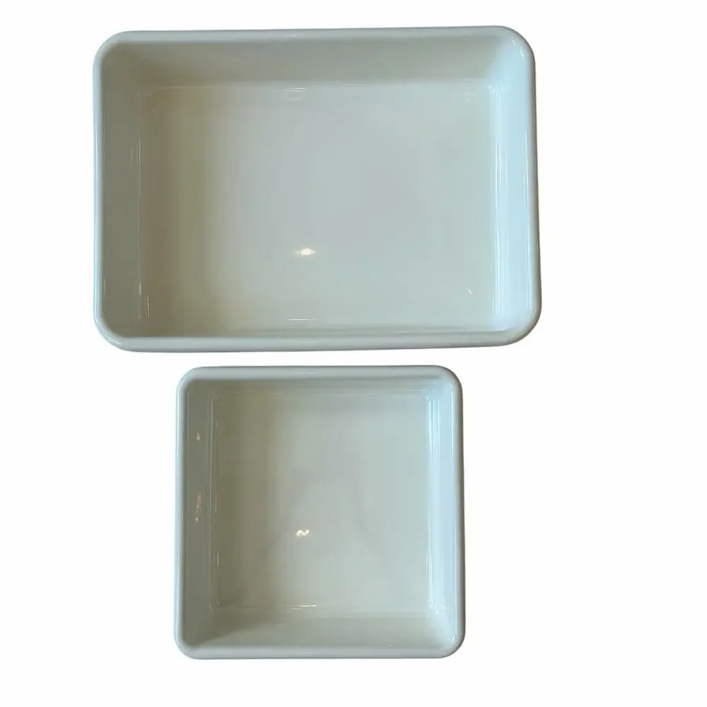 New MacKenzie-Childs Courtly Check Enamel Bake Pans Set of 2 in Original Box